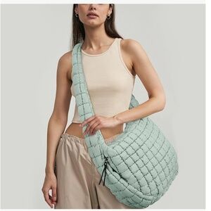 Quilted Puffer Crossbody Hobo Bag